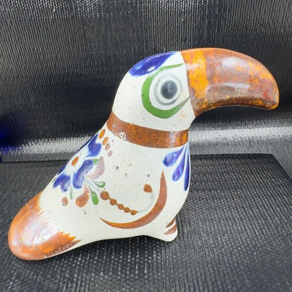 Hand Made Mexican Pottery Tonala Talavera Bird Toucan Hand Painted Figurine VTG - Picture 10 of 12
